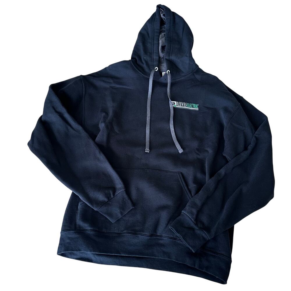 Fruit of the Loom Black Logo Hoodie - Men's Large